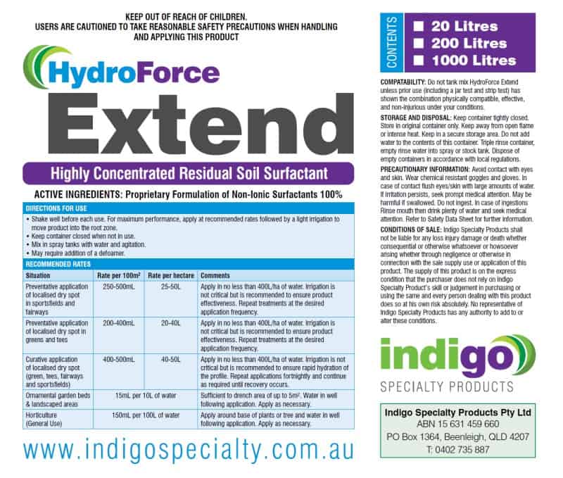 HydroForce Extend Extended Label